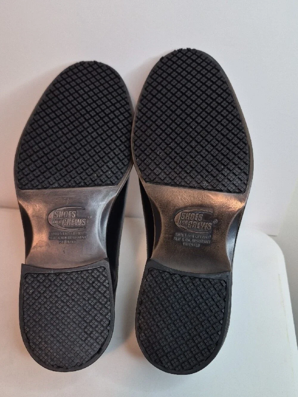 Shoes For Crews Black Leather Slip-On Loafers Size 10
